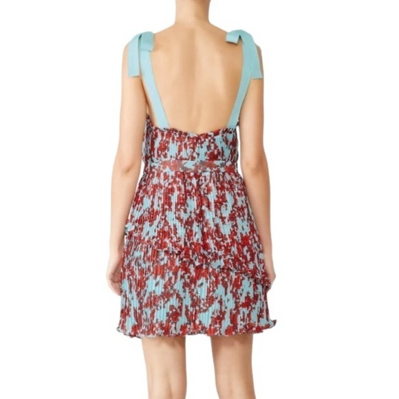 La Maison Talulah Superbloom Mini Dress Red Blue Size L - Picture 2 of 16